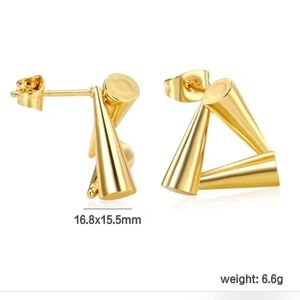 Minimalist Stainless Steel Triangle Stud Earrings